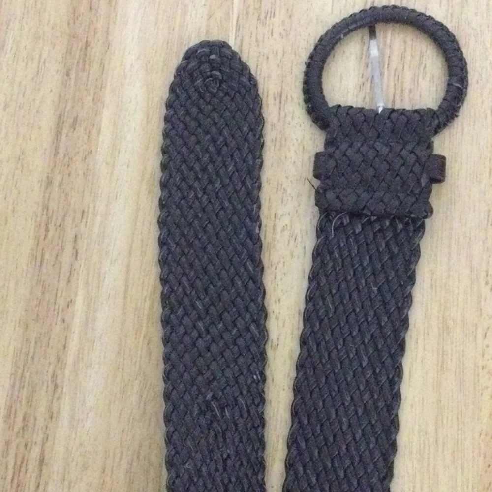 🌞 Weaved  braided Belt 2” wide 39” long dark brown unisex one size up to 39”